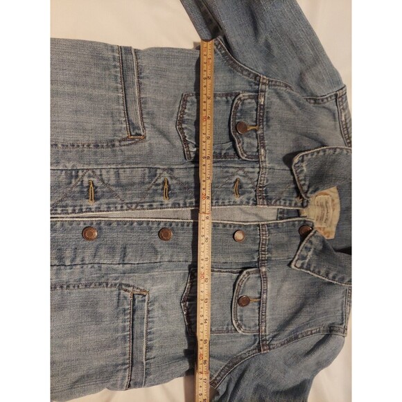 Abercrombie & Fitch Women's Medium Jean Jacket Vintage Button-Up Distressed - Picture 4 of 10